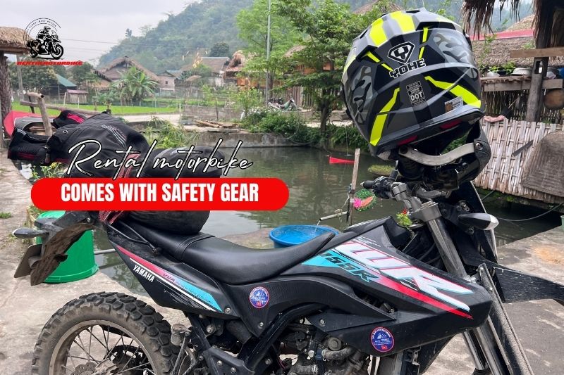 rental motorbike comes with safety gear