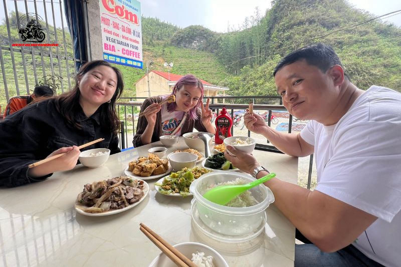 eating local food on Vietnam road trip