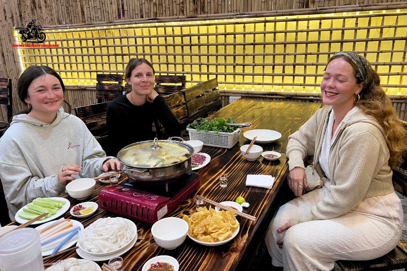 Eating local food on Vietnam